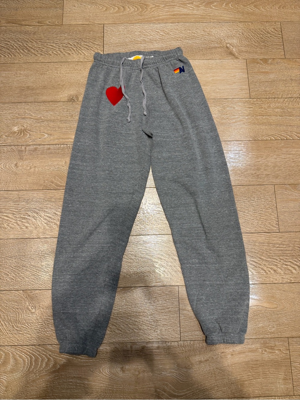 Aviator Nation Small Grey Heart Sweapants Joggers. 💕⚡️